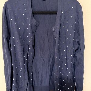 Tommy Hilfiger Navy Cardigan with White Dots